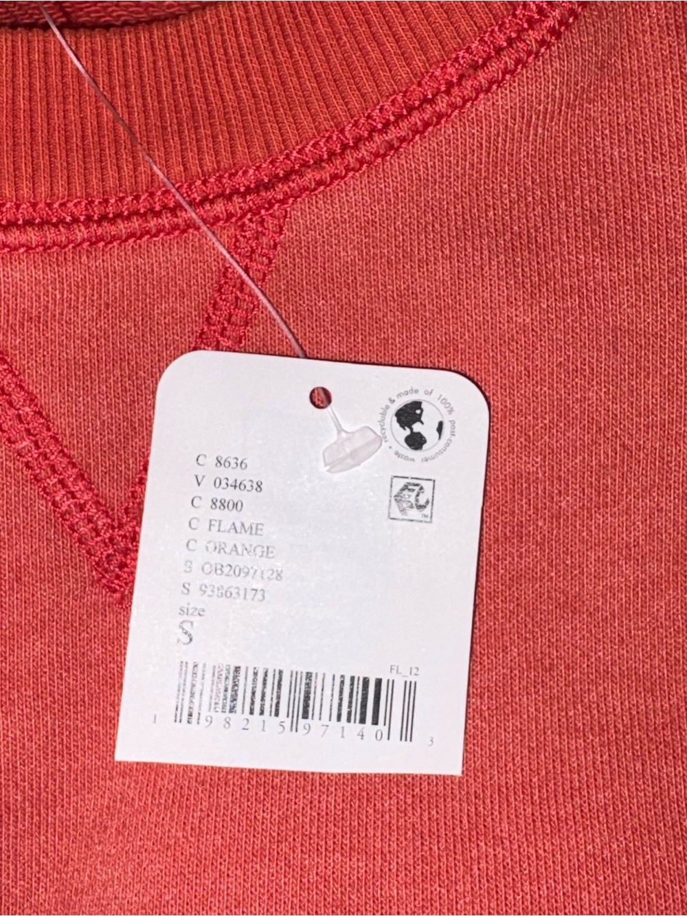 Free People Movement Time After Time Set Orange Flame Small New With Tags - Picture 10 of 10